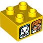 Duplo Brick 2 x 2 with Girl, Cat and Dog Print