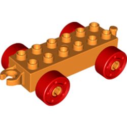 LEGO part DUPLO CHASSIS 2X6 in Bright Orange/ Orange