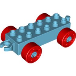 LEGO part DUPLO CHASSIS 2X6 in Medium Azure