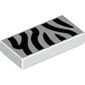 Tile 1 x 2 with Zebra Stripes Print