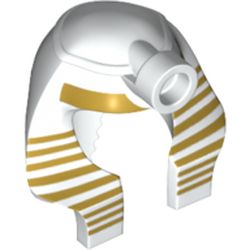 Headdress Mummy with Gold Stripes Thick at Top and 9 Gold Stripes Thin at Sides Print