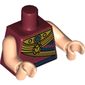 Torso Ancient Egyptian Gold Collar with Scarab and Blue Jewel, Dark Blue Belt Print, Light Nougat Arms and Hands