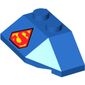 Wedge Sloped 45° 2 x 4 Triple with Superman Logo Print
