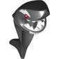 Mask Shark Head with Tail and Fin with Red Eyes, White Orca Marks and Teeth Print