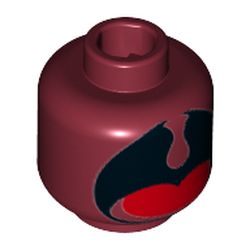 Minifig Head (No Face), Orca, Large Black Open Mouth, Uvula, Red Tongue Print
