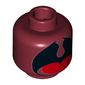 Minifig Head (No Face), Orca, Large Black Open Mouth, Uvula, Red Tongue Print