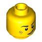 Minifig Head, Eyebrows, White Pupils, Cheek Scuff, Open Mouth Smile Print