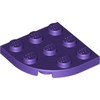 Dark Purple Plate Round Corner 3 x 3