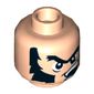 Minifig Head Wolverine, Unibrow, Thick Sideburns, Open Mouth with Teeth Print [Hollow Stud]