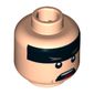 Minifig Head Batman, Black Stripe on Forehead, Squinted Eyes, Open Mouth Print [Hollow Stud]