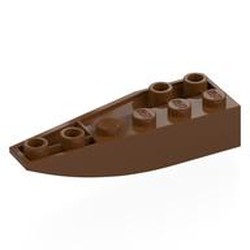 LEGO part  RIGHT SHELL 2X6W/BOW/ANGLE,INV in Reddish Brown