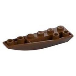 LEGO part  LEFT SHELL 2X6W/BOW/ANGLE,INV in Reddish Brown
