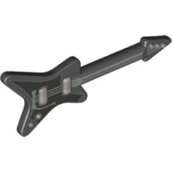 Musical Instrument Guitar Electric 'ML' Type with Pick Guard and Silver Strings and Knobs Print