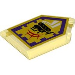 Tile Special 2 x 3 Pentagonal with Nexo Power Shield Print - Bulldozer