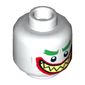 Minifig Head Joker, Green Eyebrows, Red Lips, Sharp Teeth, Wide Clenched Grin / Wide Open Mouth Grin Print
