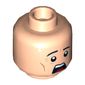 Minifig Head Henchman / Guard, Eyebrows, Chin Dimple, Open Mouth Surprised / Scared Print [Hollow Stud]