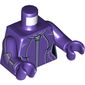 Torso Jacket with Zipper with Cat Head, 2 Thin Gray Stripes Print (Catwoman), Dark Purple Arms and Hands