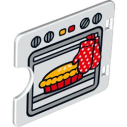 Duplo Door / Window with Cutout (Semi Oval) with Pie in Oven Print