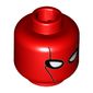 Minifig Head Red Hood, Mask with Black Contour Lines and White Eyes Print