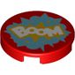 Tile Round 2 x 2 with Bottom Stud Holder with 'BOOM' print