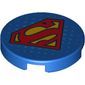 Tile Round 2 x 2 with Bottom Stud Holder with Superman Print