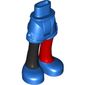 Minidoll Hips and Shorts with Right Black Leg and Left Red Leg, and Blue Shoes Print (Harley Quinn)