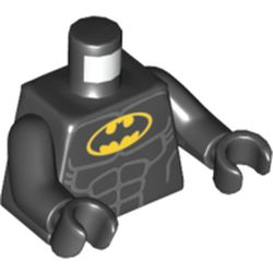 Torso Batman Logo in Yellow Oval with Muscles Print, Black Arms and Hands