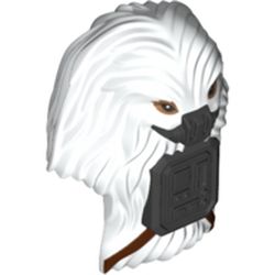 Minifig Head Special, Gigoran with Dark Bluish Gray Mask and Front Panel and Dark Brown Belts Print (Moroff)