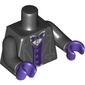 Torso Tuxedo Jacket, Dark Purple Bow Tie and Vest over White Shirt Print, Black Arms, Dark Purple Hands