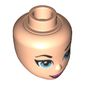 Minidoll Head with Bright Light Blue Eyes and Pink Lips, Open Smile Print (Supergirl)