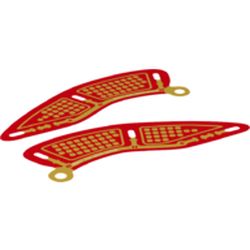 Sails, Curved with Gold Partitioned Squares on Red Background Print [Sheet of 2]