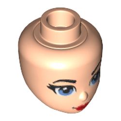 Minidoll Head with Blue Eyes, Red Lips and Closed Mouth Print (Wonder Woman)