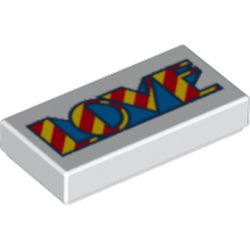 Tile 1 x 2 with Psychedelic 'Love' Print