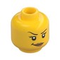 Minifig Head Joey / Chamille, Raised Eyebrow, Eyelashes, Peach Lips, Smirk Print