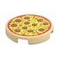 Tile Round 2 x 2 with Bottom Stud Holder with Pepperoni Pizza Print