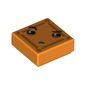 Tile 1 x 1 with Face with Narrowed Eyes, One Eyebrow Raised and Small Frown (Kryptomite) Print