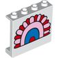 Panel 1 x 4 x 3 [Side Supports / Hollow Studs] with Red, Pink and Blue Rainbow Arc Print