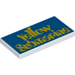 Tile 2 x 4 with 'Yellow Submarine' in Groovy Font Print