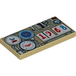 Tile 2 x 4 with Stylised Time Machinery Print