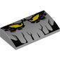Slope Brick Curved 2 x 4 x 2/3 No Studs, with Bottom Tubes and Rock Monster print