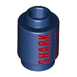 Brick Round 1 x 1 Open Stud with Red 'SHARK REPELLENT' and No Sharks Sign Print