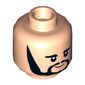 Minifig Head George (The Beatles), Eyebrows, Sideburns and Goatee, Neutral / Smiling Print
