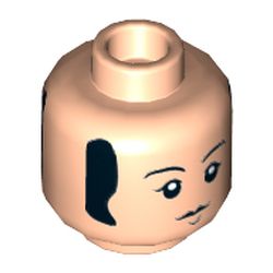 Minifig Head Paul (The Beatles), Eyebrows, Sideburns, Chin Dimple, Closed Mouth / Open Smiling Mouth Print