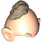 Head Top, Bald Conehead with Large Ears, Dark Tan Eyebrows and Hair Tuft Print
