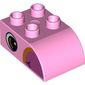 Duplo Brick 2 x 3 with Curved Top Dark Pink Beak, Eye Print