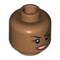 Minifig Head Barbara Gordon, Eyebrows, Beauty Mark, Red Lips Print [Hollow Stud]