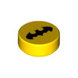 Tile Round 1 x 1 with Batman Logo Print