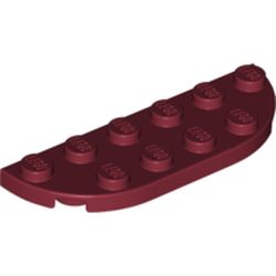 LEGO part 1/2 CIRCLE PLATE 2X6 in Dark Red