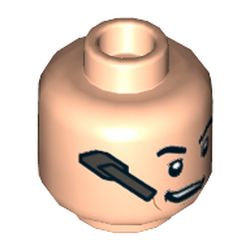 Minifig Head Agent Coulson, Eyebrows, Cheek Lines, Headset and Crooked Smile / Sunglasses Print