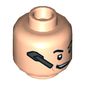 Minifig Head Agent Coulson, Eyebrows, Cheek Lines, Headset and Crooked Smile / Sunglasses Print